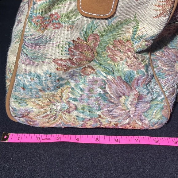 Floral Tapestry oversize Handbag top handle travel doctor style speedy shape - Picture 14 of 16